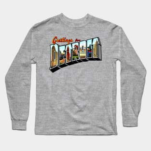 Greetings from Detroit (1950's) Long Sleeve T-Shirt